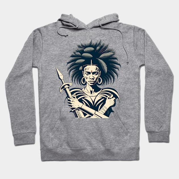 African Woman Warrior Hoodie by Graceful Designs